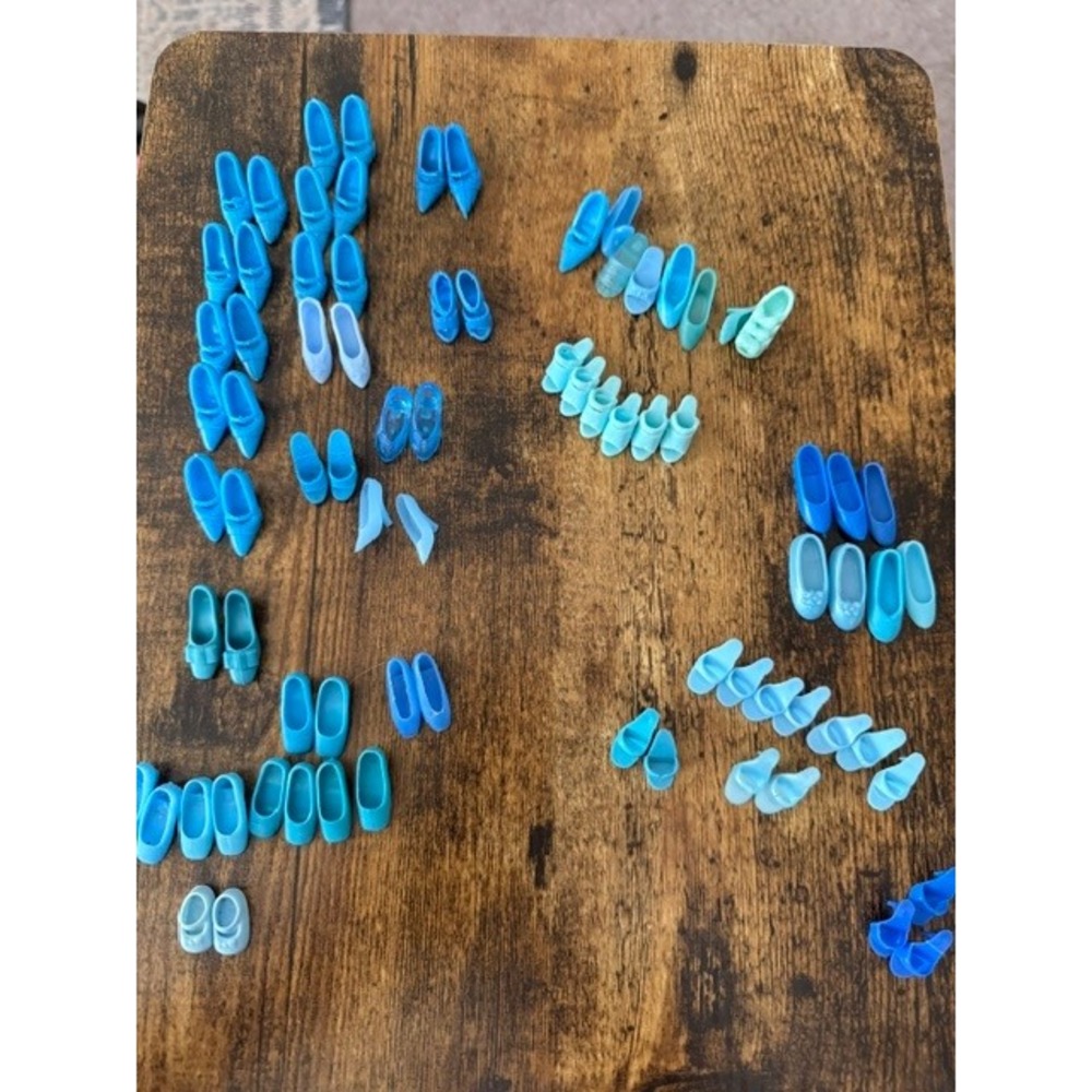 Vintage Barbie Fashion Doll Blue Shoes Lot Heels Flats Sandals Boots Replacement